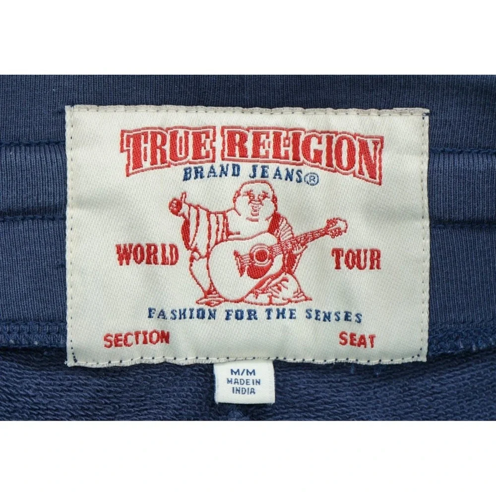 TRUE RELIGION Men's‎ M Navy Blue Jogger Sweatpants Drawstring Pockets Activewear